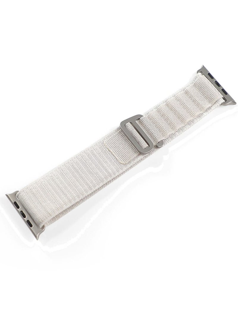 Generic - Nylon Replacement Band Compatible with Apple Watch Series 9/Ultra/Ultra 2 Size 45/49mm White Color - Image 1