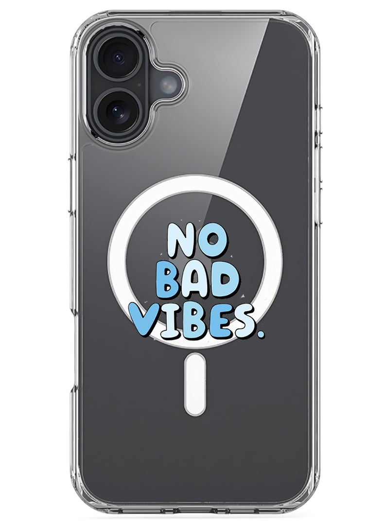 Theodor Magnetic Case for Apple iPhone 17 Compatible with MagSafe Wireless Charging, Shockproof Phone Bumper Cover - No Bad vibes - Image 1