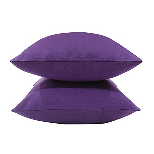 AIRWILL Cotton Plain Purple Themed Cushion Covers for Cushions & Pillows (Purple, Pack of 5) - Image 3
