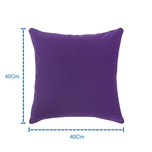 AIRWILL Cotton Plain Purple Themed Cushion Covers for Cushions & Pillows (Purple, Pack of 5) - Image 2