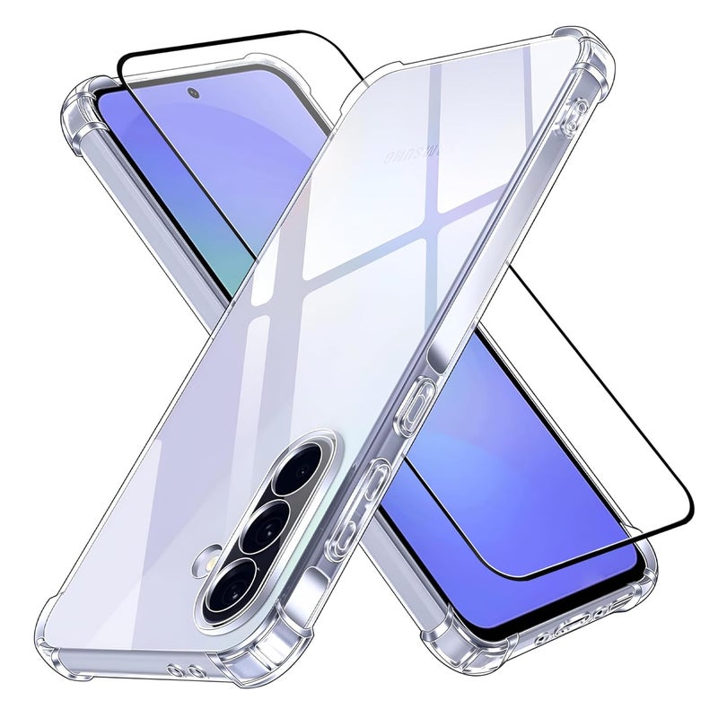 ShieldTech Back Cover Case + Screen Protector for Samsung Galaxy A57 5G | Transparent Mobile Phone Back Case Cover for Samsung Galaxy A 57 | Samsung A57 5G TPU Transparent Back Cover Case - Image 1