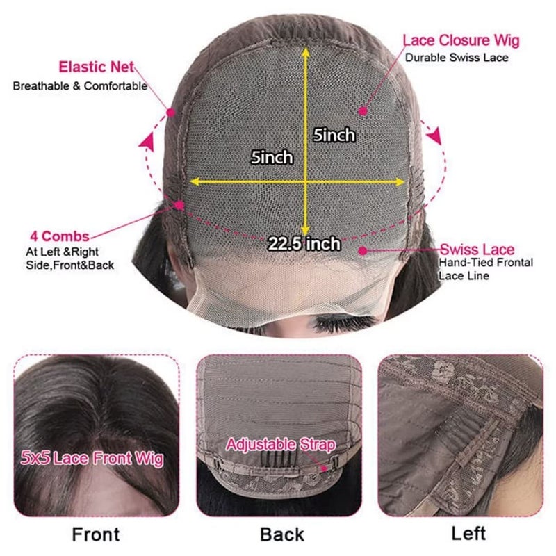 Daules 5x5 Deep Wave HD Lace Closure Wigs Human Hair 5x5 Curly Closure Wig for Women 180% Density Pre Plucked with Baby Hair Glueless Deep Wave Wig Super Soft 20 inch - Image 1