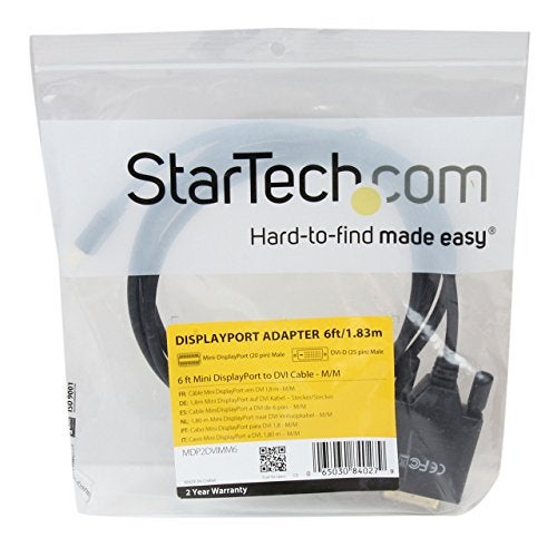 StarTech.com 6 ft Mini DisplayPort to DVI Cable - M/M - MDP to DVI Cable - MiniDP to DVI - Mini DP to DVI Converter (MDP2DVIMM6) - Image 4