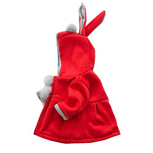 CoKate Infant Baby Girl Fall Winter Hooded Coat Sweet Rabbit Jackets Outerwear (Red, 12-18 Months) - Image 4