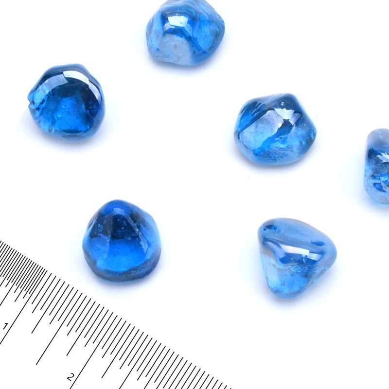 Gassaf 10-Pound 1 Inch Diamonds Fire Glass For Gas Fire Pit Fireplace  Propane Fire Pit & Landscaping (Caribbean Blue Luster) - Image 2