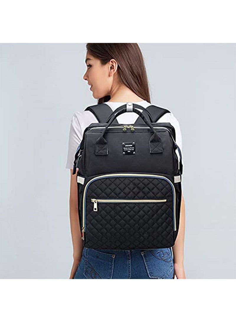 GT-Wheel Diaper Bag Backpack with Travel Bassinet, Detachable Foldable Baby Bed for Bady Toddler, 3 in-1 Nappy Bag Changing Station, Travel Baby Bag with Crib, Shade Cloth, Mattress - Image 2