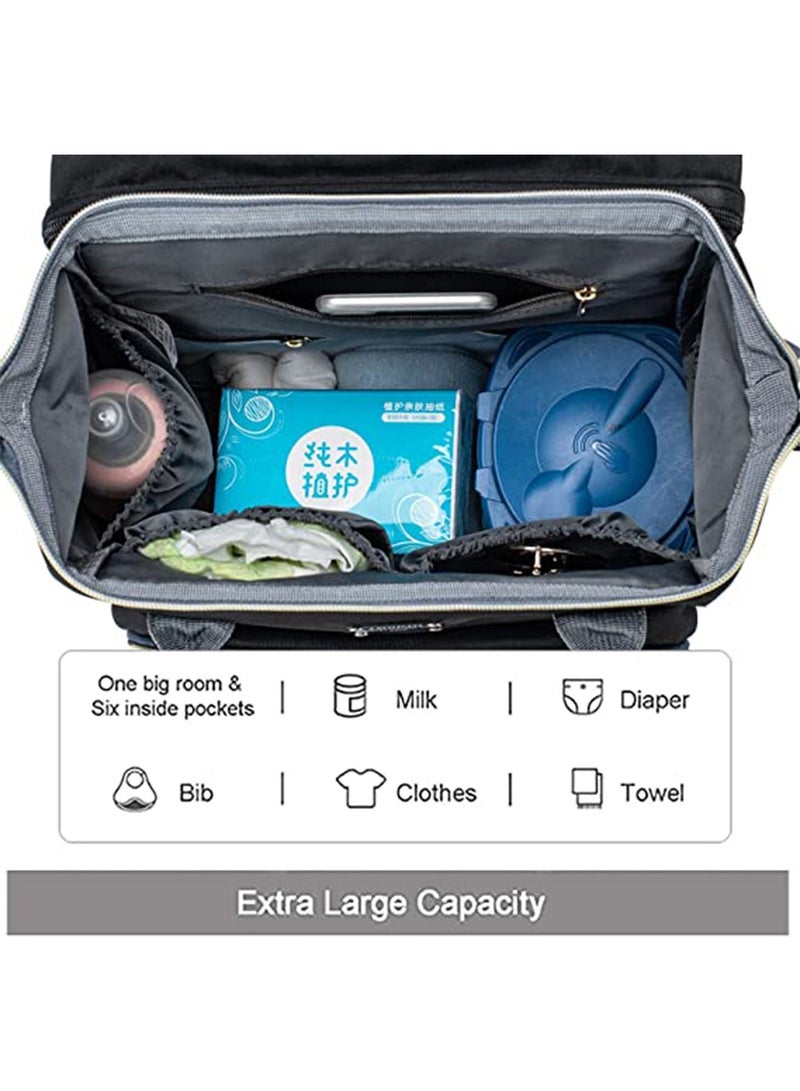 GT-Wheel Diaper Bag Backpack with Travel Bassinet, Detachable Foldable Baby Bed for Bady Toddler, 3 in-1 Nappy Bag Changing Station, Travel Baby Bag with Crib, Shade Cloth, Mattress - Image 5