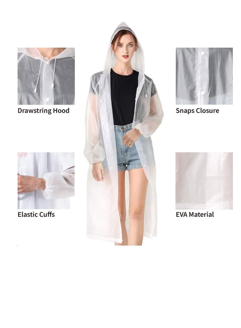 Y&D Raincoat Rain Ponchos for Women Men Adults Reusable Poncho Portable, Coat Waterproof EVA with Elastic Cuff Sleeves Transparency of Outdoor Tourism Packable Fishing Travel 1Pcs  - Image 2