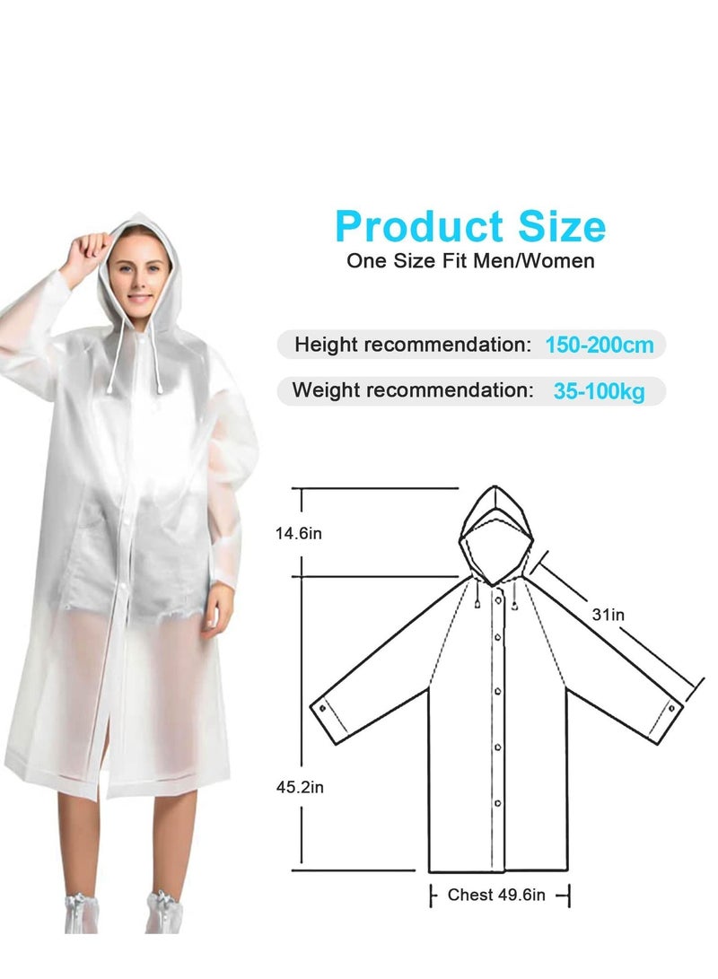 Y&D Raincoat Rain Ponchos for Women Men Adults Reusable Poncho Portable, Coat Waterproof EVA with Elastic Cuff Sleeves Transparency of Outdoor Tourism Packable Fishing Travel 1Pcs  - Image 3