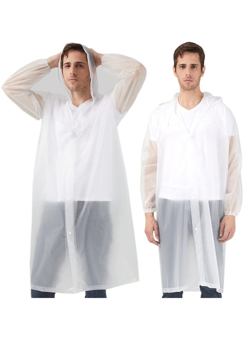 Y&D Raincoat Rain Ponchos for Women Men Adults Reusable Poncho Portable, Coat Waterproof EVA with Elastic Cuff Sleeves Transparency of Outdoor Tourism Packable Fishing Travel 1Pcs  - Image 1