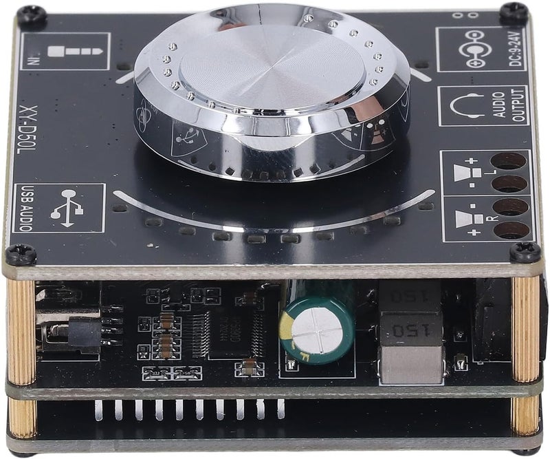 Luocute BT Amplifier Board, 2X50W Digital Power Amplifier BT5.1 2 Channel Amp with AUX USB Flash Drive PC Sound Card Input, for DIY Speakers Home Theater DC9-24V - Image 1