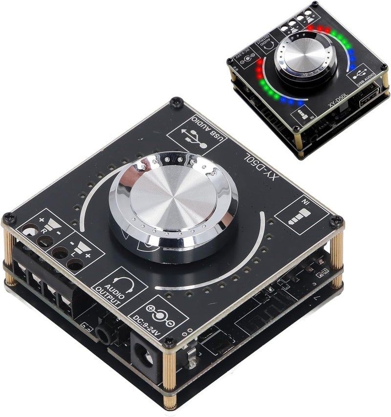 Luocute BT Amplifier Board, 2X50W Digital Power Amplifier BT5.1 2 Channel Amp with AUX USB Flash Drive PC Sound Card Input, for DIY Speakers Home Theater DC9-24V - Image 2