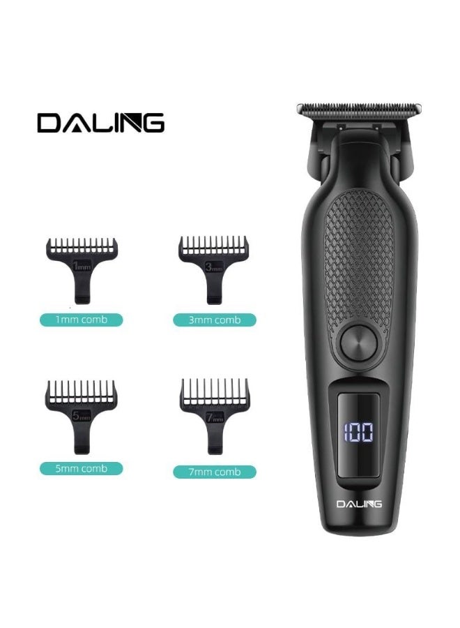 DALING DL-1909 Cordless Beard & Hair Trimmer   6600/7000 RPM | T-Shape Cutter | Digital Display | USB Charging - Image 1