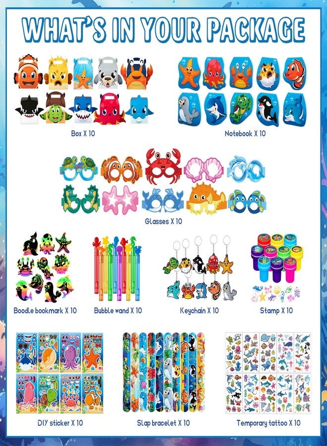 DMIGHT Under the Sea Party Favors Ocean Animals Party Stickers School Sea Shark Mermaid Party Goodie Bag Stuffer Classroom Gifts Rewards Supplies - Image 2