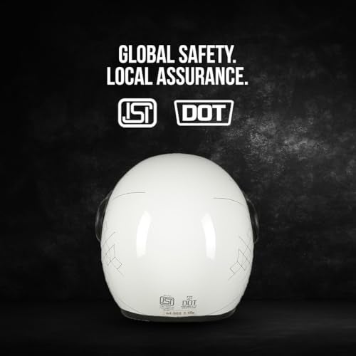 TVS Cruisetown Open Face Helmet � Stylish & Safe Half Face Helmet for Riders | ISI & DOT Certified | Premium Protection for Men & Women | Comfortable, Durable & Lightweight Design with Visor (Grey/M) - Image 4