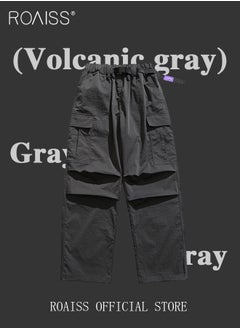 roaiss Men's Straight Leg Cargo Pants Outdoor Pants Straight-Leg Cargo Paratrooper Pants Casual Sports Pants Flat-Cut Pants Suitable for Casual Hiking Outdoor Apparel  - Image 2