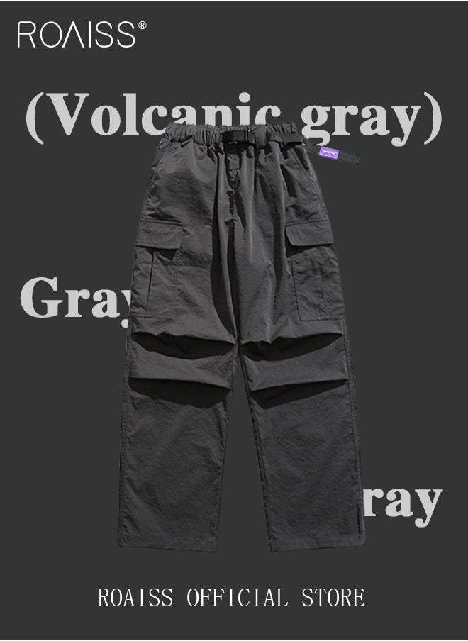 roaiss Men's Straight Leg Cargo Pants Outdoor Pants Straight-Leg Cargo Paratrooper Pants Casual Sports Pants Flat-Cut Pants Suitable for Casual Hiking Outdoor Apparel  - Image 2