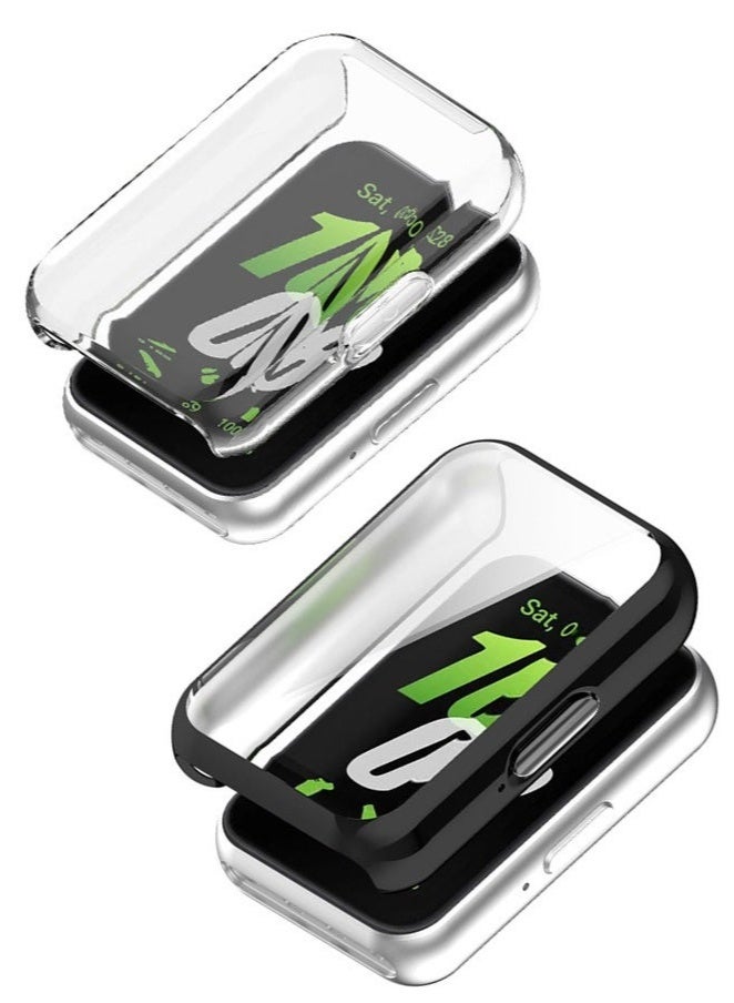 HablTech 2PCS Case for Samsung Galaxy Fit 3 Screen Protector TPU Full Coverage Protective Cover(Clear and Black) - Image 1