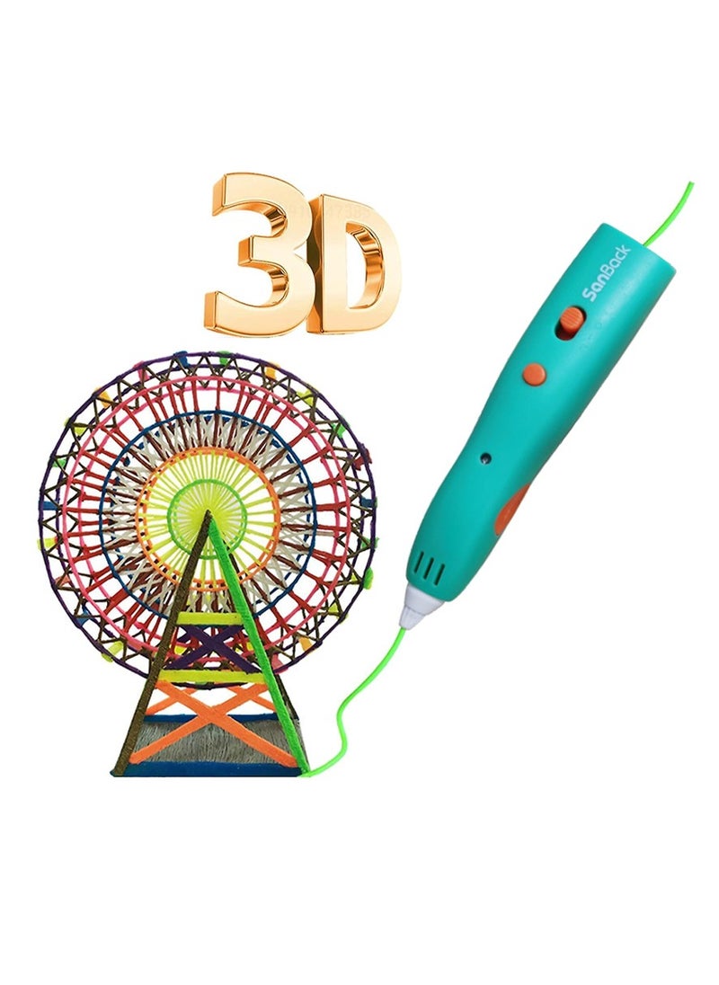 Sanback 3D Pen, Kids Wireless 3D Printing Pen with 5 Colors PCL Filament Refill, USB Rechargeable 3D Printer Pen, 3D Drawing Kit Gift for Kids, Safe Wireless Operation  - Image 2