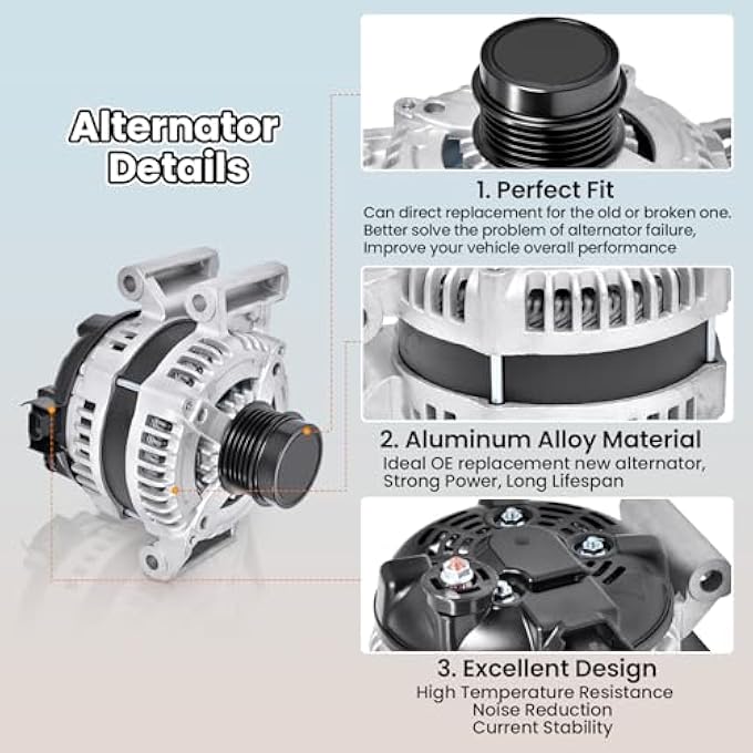 hodflop 13592811 Alternator Compatible with Chevy Impala Malibu Camaro Blazer 2013-2020 & GMC Canyon 15-16, for Buick Regal 14-20, for Cadillac ATS CTS 13-19 150Amp 12V 5-Groove Clutch Pulley - Image 5