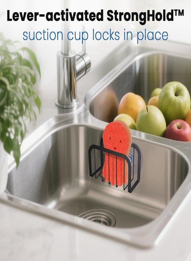 HLOOL Sponge Holder for Kitchen Sink with Suction Cups, Kitchen Sponge Holder,Kitchen Sink Caddy(Black) - Image 5