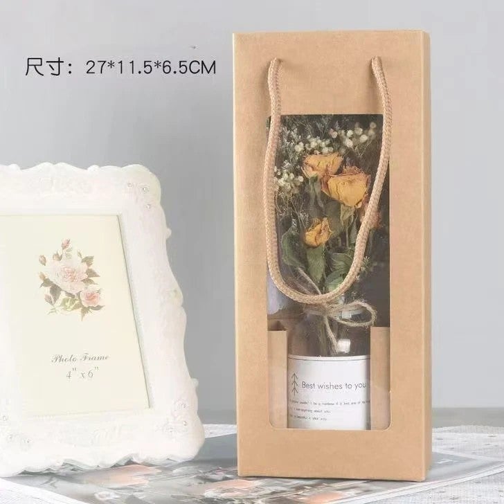 Bluejw Small Eternal Dried Flower Bouquet in Glass Vase – Preserved Gypsophila & Sunflower Arrangement, Natural Dried Plants Decor for Teacher's Day, Mother's Day or Home Gift - Image 1