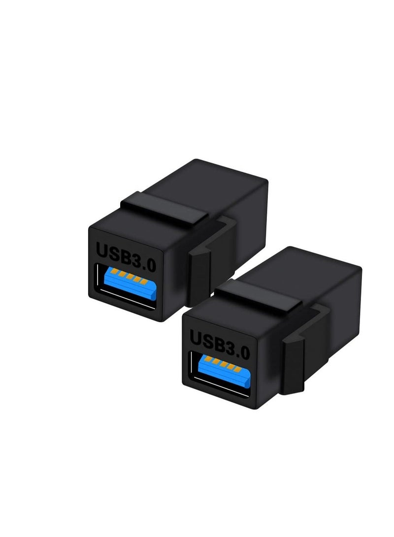 Captaintech USB Keystone Adapter USB 3.0 A Keystone Jack Insert Female to Female conector Adapter for Wall Plate Outlet Panel (2 Pack)