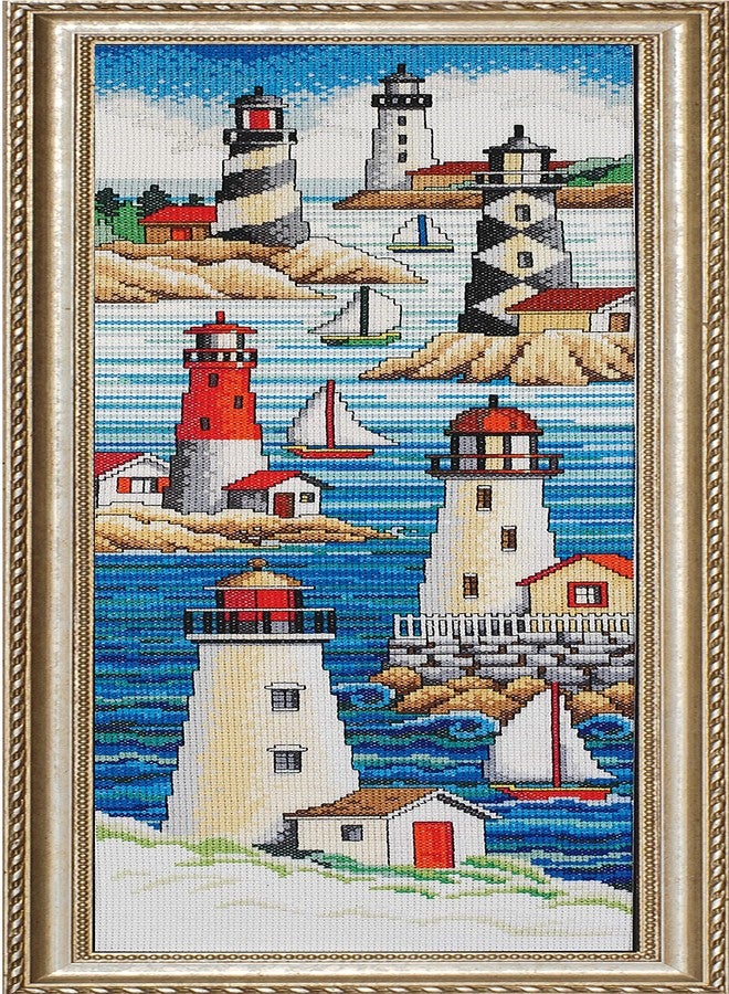 Janlynn Lighthouses Counted Cross Stitch Kit-6"X21" 14 Count - Image 1