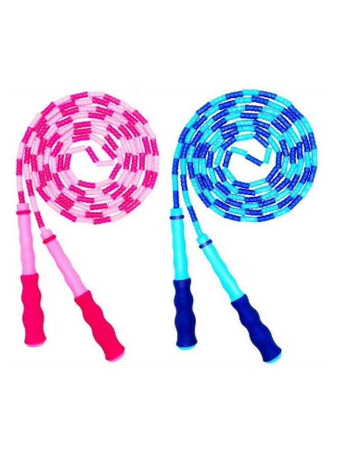 Generic 2-Piece Soft Beaded Jump Rope Pink and Blue  - Image 1