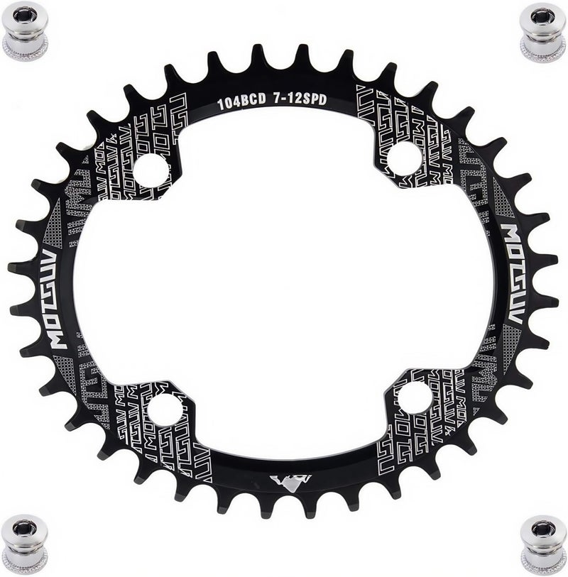 YBEKI Pro-Grade 104BCD Chainring (30-52T) CNC 7075-T6 Aluminum Narrow-Wide MTB/Road Round Oval Bike Chainwheel | Shimano/SRAM 8-11 Speed Compatible | 573MPa Strength(Black/Red/Blue) - Image 1