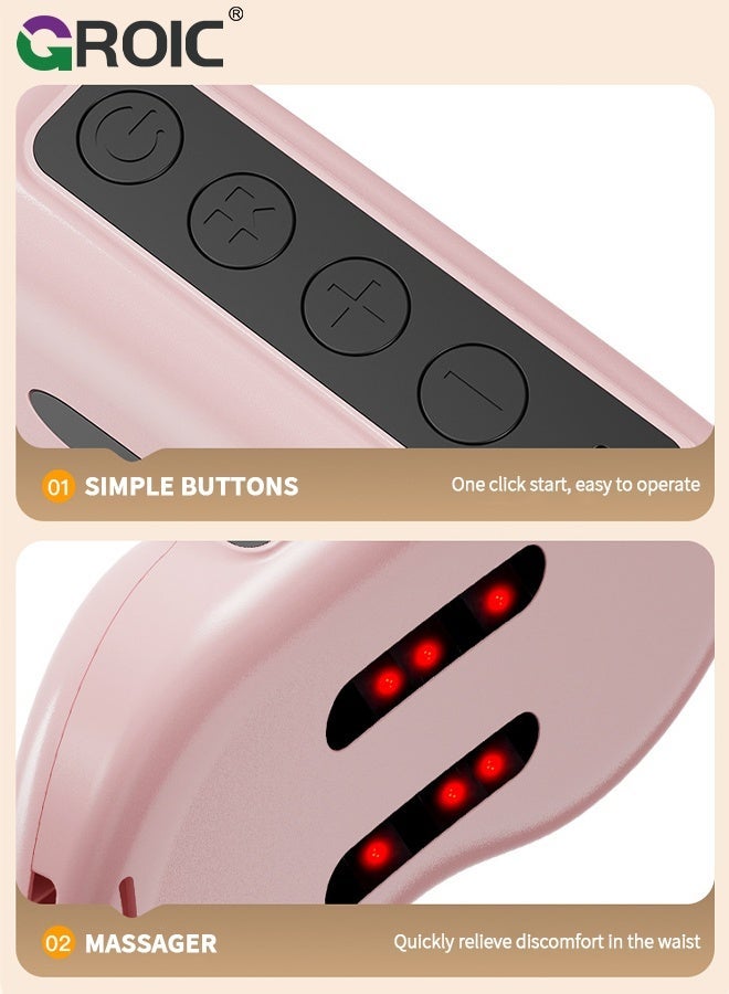 GROIC Slimming Belt, Abdominal Massager Portable Weight Loss Machine with 6 Massage Modes,Heating Pad for Period Cramps, Electric Waist Belt Device,Electric Fast Heating Belly Wrap Belt(Pink) - Image 4