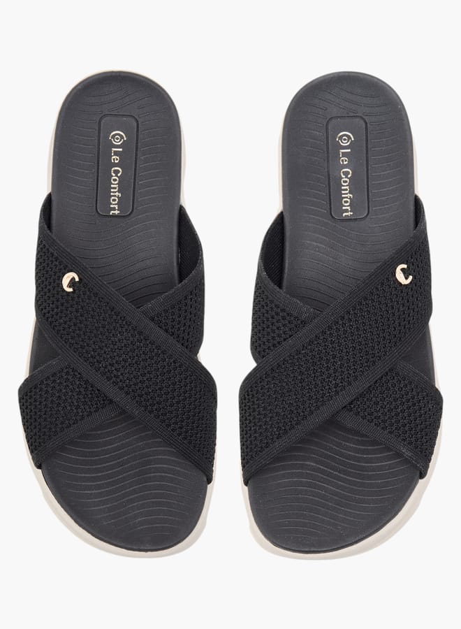 لو كونفورت صنادل نسائية بنمط محبوك بحزام متقاطع سهل الارتداء - Image 2