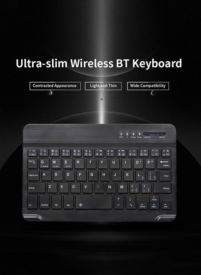 لوحة مفاتيح بلوتوث 3.0 لاسلكية سوداء - Image 2