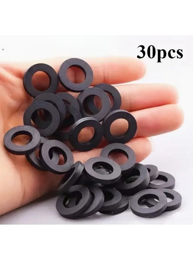 30pcs Black Rubber Pad Sealing Gasket For Shower Heads Water Heaters Plumbing - Image 2
