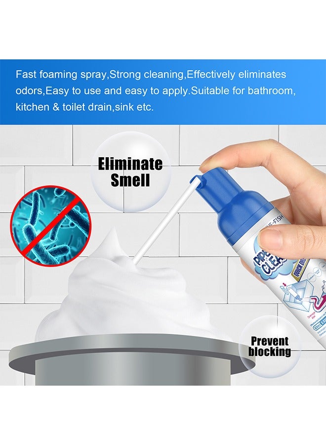 JUE-FISH 2 Packs Pipe Foam Cleaner, Drain Cleaner Foam Powerful Sink Quickly Clean Fragrance Bathroom Deodorizer Bowl For Toilet Tubs Clog Remover, Effective Sterilization Rate 99% - Image 4