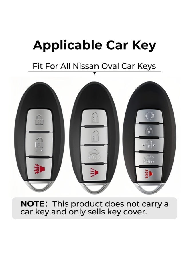 فيتوسي متوافق مع غطاء مفتاح نيسان – غلاف مفتاح ريموت ذكي من الجلد و TPU مع سلاسل المفاتيح، متوافق مع أنماط ألتيما  ماكسيما  روج  أرامادا  باثفايندر  سينترا  مورانو  فيرسا  تايتان - Image 4