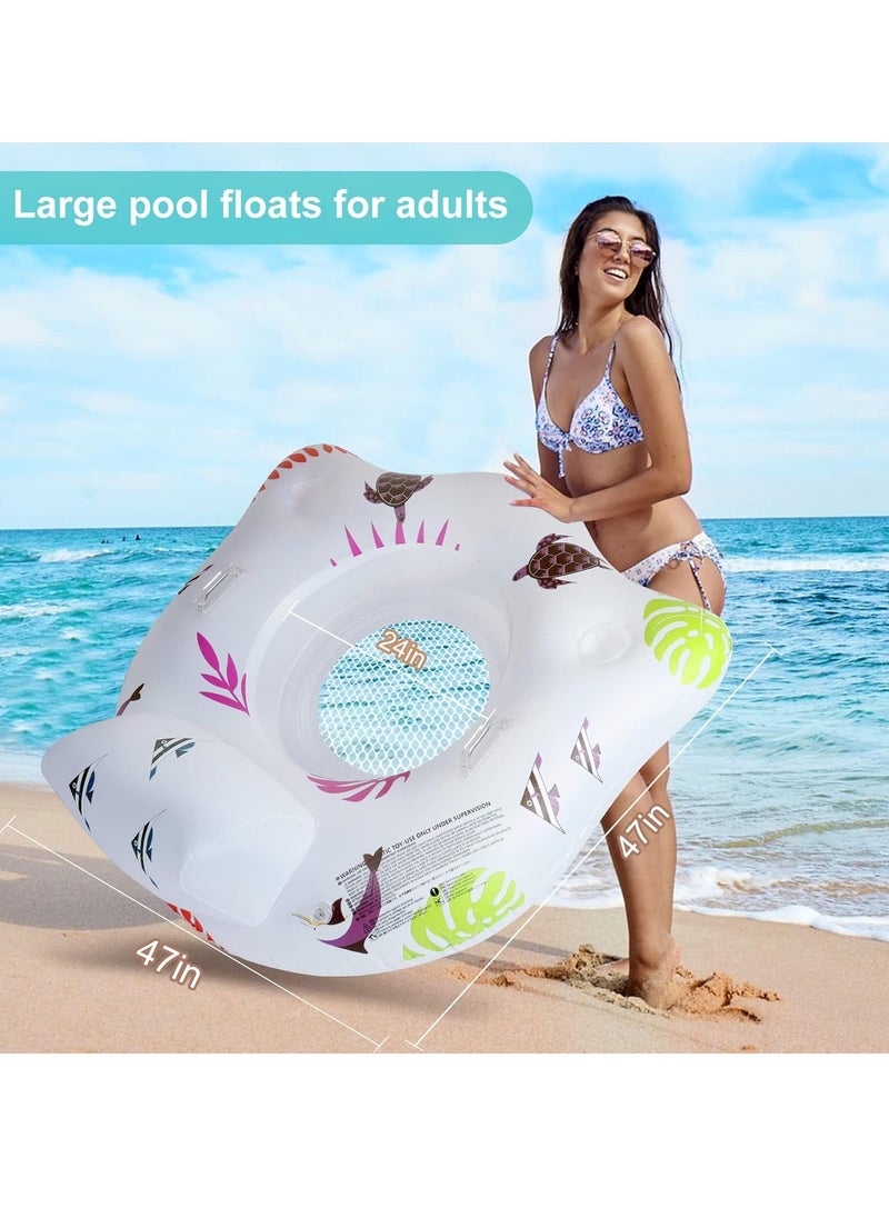 KASTWAVE - Inflatable Pool Floats Chair, Premium Recliner Pool Lounger, Solar Powered Water Floats, with Color Changing Light, 2 Cup Holders & 2 Armrests, Beach Float Pool Sofa, Pool Raft Lounge Pool Floaties - Image 1