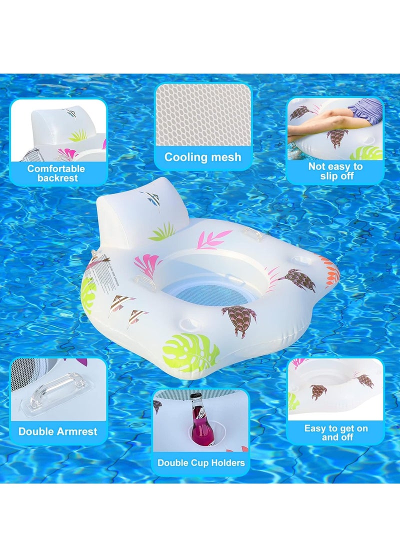 KASTWAVE - Inflatable Pool Floats Chair, Premium Recliner Pool Lounger, Solar Powered Water Floats, with Color Changing Light, 2 Cup Holders & 2 Armrests, Beach Float Pool Sofa, Pool Raft Lounge Pool Floaties - Image 1