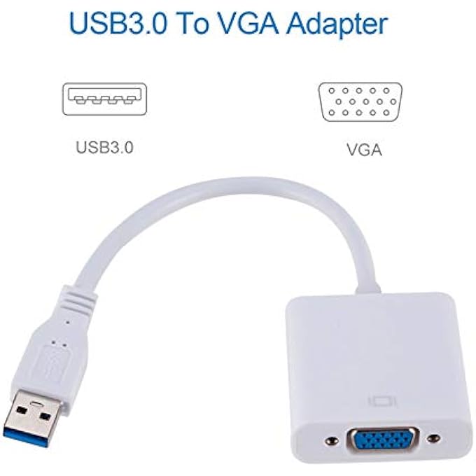 rayihni USB3.0 TO VGA ADAPTER USB TO VGA EXTERNAL VIDEO CARD VGA CONVERTER FOR DESKTOP LAPTOP PC TO PROJECTOR - Image 3