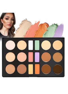 Cream Contour Concealer Palette,DE'LANCI 18 Color Contour Highlighting Makeup Palettes Kit,Contouring Pallet for Dark Circles,Redness,Natural Concealing Foundation Full Coverage,Cruelty Free