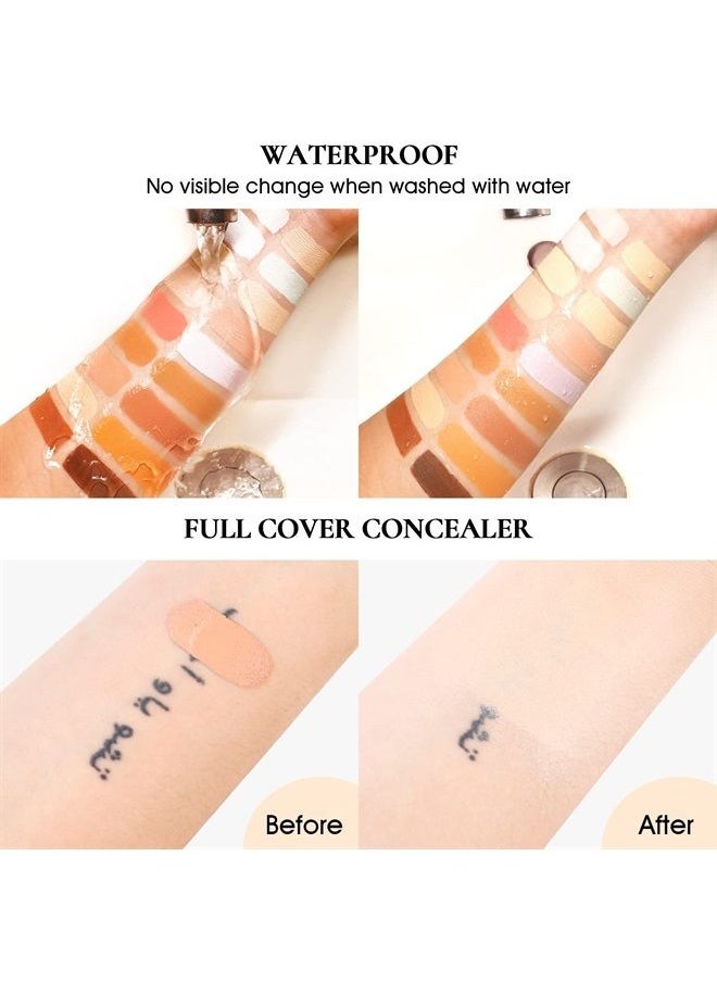 DE'LANCI - Cream Contour Concealer Palette,DE'LANCI 18 Color Contour Highlighting Makeup Palettes Kit,Contouring Pallet for Dark Circles,Redness,Natural Concealing Foundation Full Coverage,Cruelty Free - Image 1