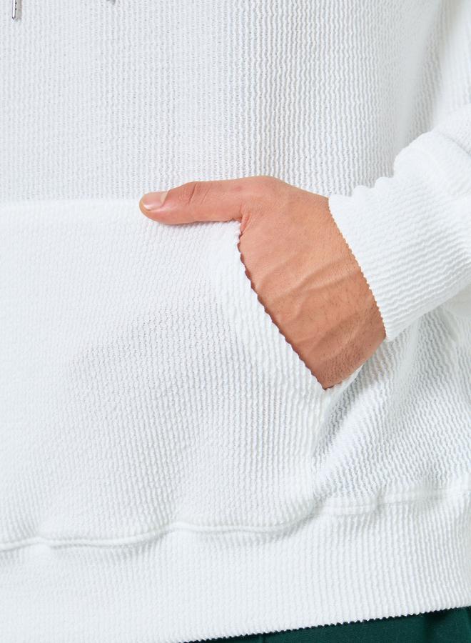 Styli White Crinkle Textured Oversized Hoodie - Image 3