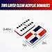 PRK 14 Premium Edition Dominican Republic Dominoes Set Deluxe Double Six Dominoes with Clear Acrylic top Tiles and Classic Artisan Wooden Box Design Dominican Flag Design - Image 4