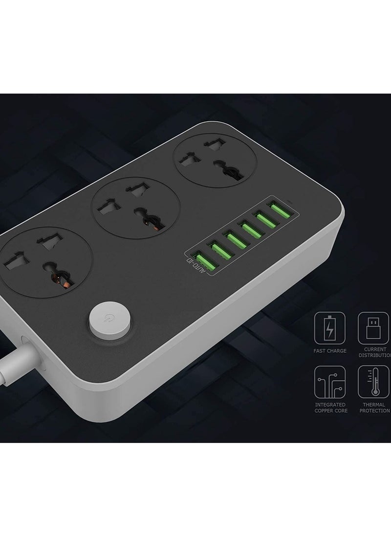USB Plug Ports Surge Protection Power Socket Switch  - Image 2