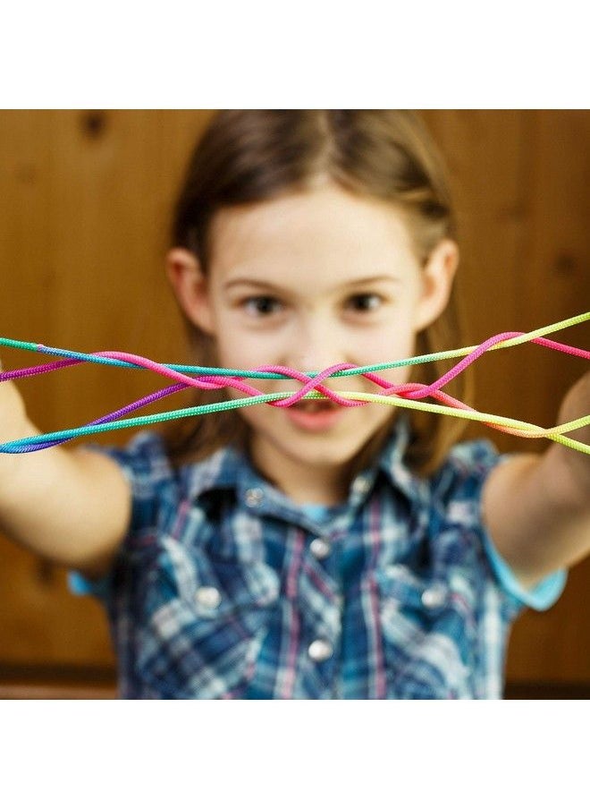 meekoo 6 Pieces Cats Cradle String String Hand Game Finger String Toy Supplies, 165 Cm Length, Rainbow Color  - Image 3