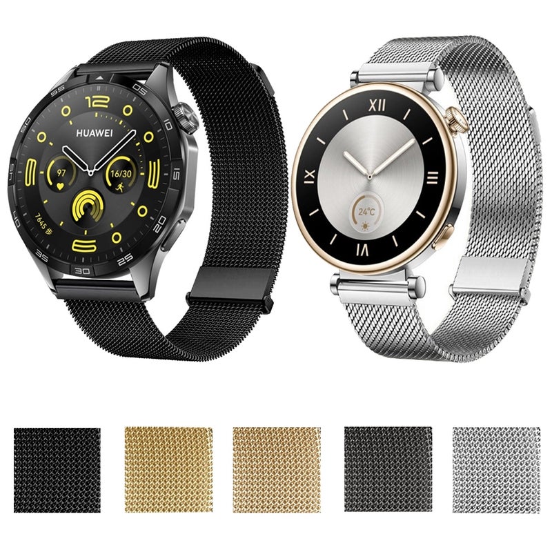 erorex For Huawei Watch Gt5 41Mm Daul-Section Magnetic Milan Steel Mesh Watch Band(Gold) - Image 5