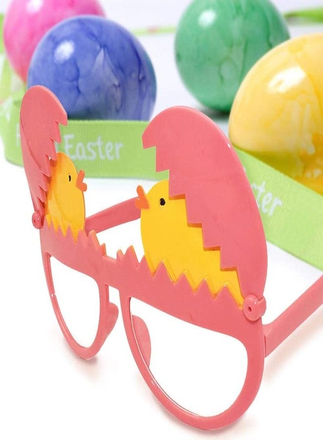 Selibration نظارات على شكل بيض مزينة برسومات كتكوت، نظارات مرحة للأطفال، مثالية لحفلات أعياد الميلاد، والحفلات التنكرية، وهدايا تذكارية لأعياد الميلاد، وحفلات الأطفال الصيفية، وجلسات التصوير، والحفلات ذات الطابع الشاطئي (عبوة من قطعة واحدة) - Image 4