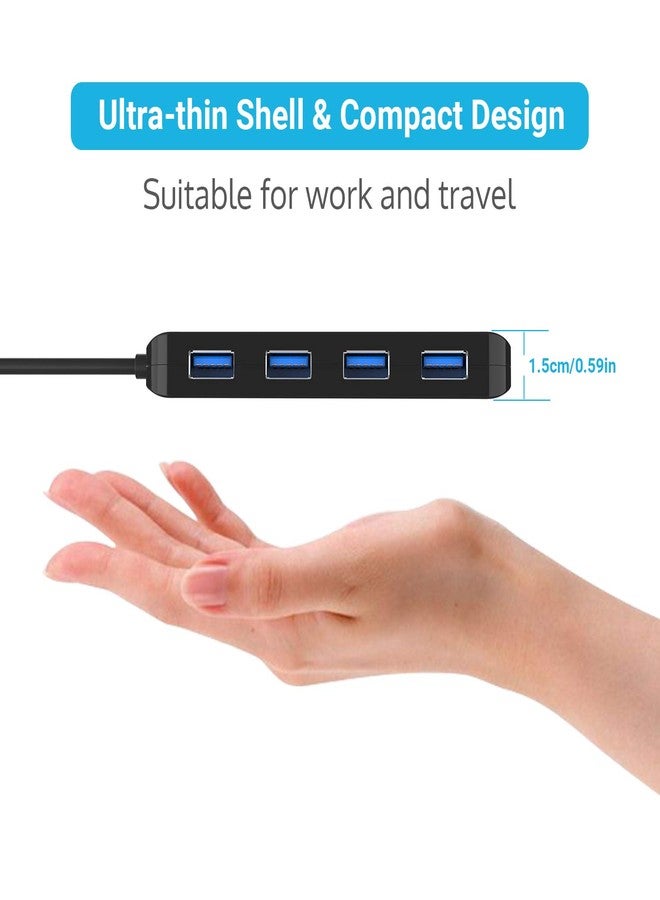 atolla USB 3.0 Hub 4-Port with Individual Switches, Ultra-Slim High-Speed Data Expander, 5Gbps USB Splitter for Laptop, PC, Keyboard, Mouse, Flash Drive - LED Indicators, Plug & Play - Image 4