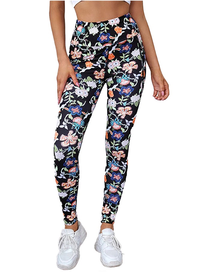 Nileton - Sport Leggings Pants With Pocket – Floral Print - Image 1