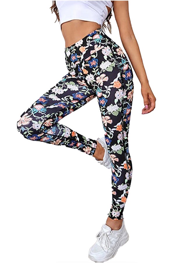 Nileton - Sport Leggings Pants With Pocket – Floral Print - Image 1